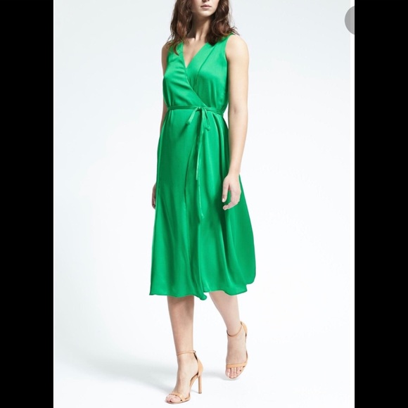 kelly green wrap dress